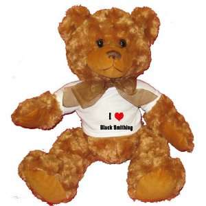  I Love/Heart Black Smithing Plush Teddy Bear with WHITE T 
