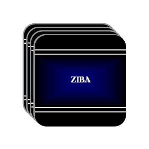   ZIBA Set of 4 Mini Mousepad Coasters (black design) 