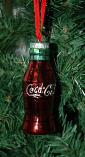 Coca Cola, Coke Blown Glass Bottle Christmas Ornament  