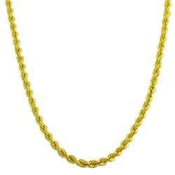14k Yellow Gold Rope Chain Necklace  Overstock