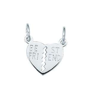  Silver Best Friend Breakable Heart Charm Arts, Crafts & Sewing