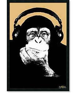 Steez Headphones Monkey Framed Posterz  
