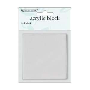   Acrylic Clear Stamp Block W/Grid 3X3 