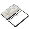 Silver Aluminum Flake CASE+Car+Home Charger+PRIVACY FILTER for iPhone 