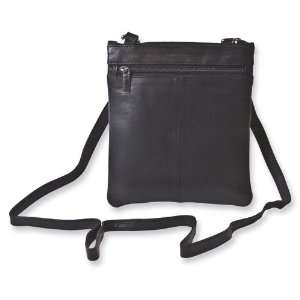 Black Leather Multi Pocket Sling Bag: Jewelry