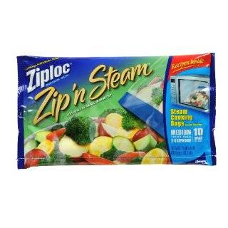 Ziploc ZipN Steam Cooking Bags, Medium, 10 Count(Pack of 3)