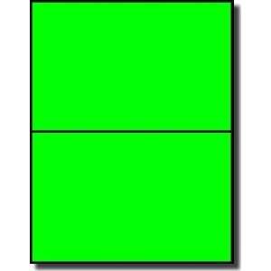 Label Outfitters® Half Sheet Fluorescent Neon Green Labels, 8 1/2 x 