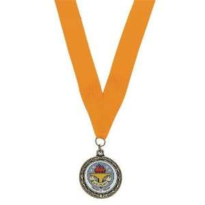  Trophy Cup Award Medals with Neck Ribbons (Pack of 6 