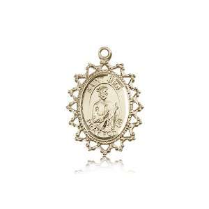  14kt Gold St. Saint Jude ThaddeusMedal 1 x 3/4 Inches 