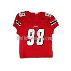 Red No. 98 Game Used Indiana Sports Belle Football Jersey  