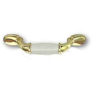   Polished Brass Pull w/ White ABS Center 3 AM 245WPB: Home Improvement
