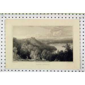  1819 View Castle Gandolfo Country Scene Corboild Print 