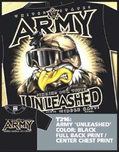 US ARMY SPECIAL FORCES UNLEASHED MILITARY T SHIRT XXL  