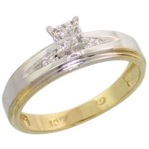 10k Gold Diamond Engagement Ring, w/ 0.06 Carat Brilliant Cut Diamonds 