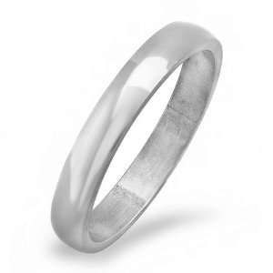 Stainless Steel Silver Tone Mens Ladies Unisex Dome Wedding Band Shiny 