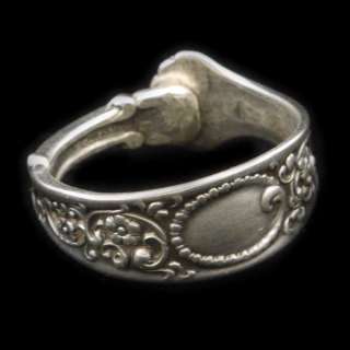 Sterling Spoon Ring Geometric Rococo Simple size 10  
