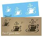 STENCIL Espresso Cups Java Coffee Latte Kitchen Home Decor Cafe Signs 