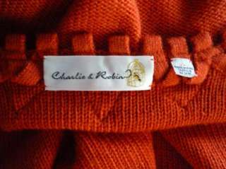 Charlie & Robin Anthropologie Orange Sweater S Twined Branches Sweater 