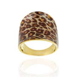18k Gold/ Sterling Silver Leopard Print Ring  
