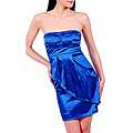 Onyx Nites Womens Royal Blue Strapless Cocktail Dress  