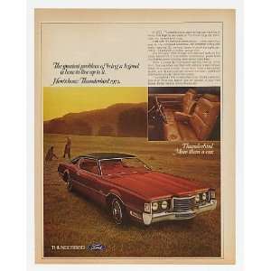  1972 Ford Thunderbird Live Up to Legend Print Ad (16583 