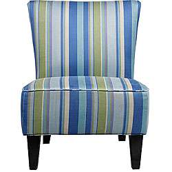 Hali Sea Blue Stripe Armless Chair  Overstock