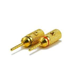  1 PAIR OF High Quality Copper (non banana) Speaker Plugs 