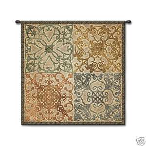 WROUGHT IRON ELEGANCE ARCHITECTURAL MOTIF WALL TAPESTRY  