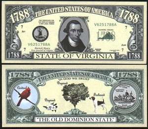 Virginia Dollar Bills Old Dominion State (2/$1.00  