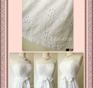 NEW Forever 21 White Embroidered Eyelet Lace Strapless Mini Summer 