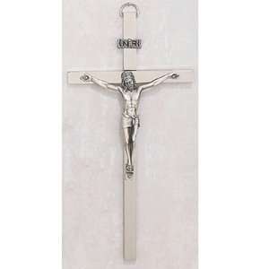    10 Silver Flat Wide Hanging Wall Crucifix Gift New