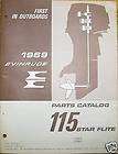 EVINRUDE 1969 69 115 HP OUTBOARD PARTS MANUAL CATALOG