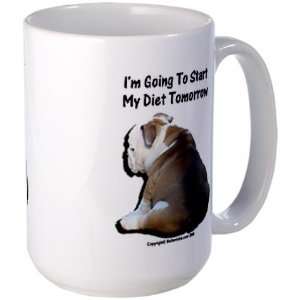  Large Bulldog Mug   Diet Tomorrow Pets Large Mug by 