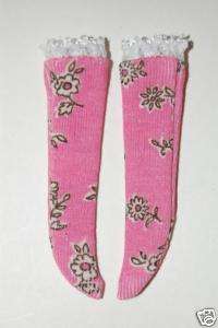 S251 Summer Pink Flowery Socks Custom for Blythe dolls  