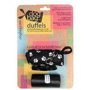 Doggie Walk Bags Black Duffel/White Paws 2 Rolls   Unscented (Quantity 