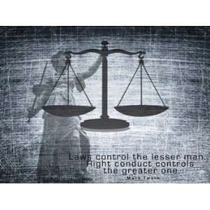  Justice Law Mark Twain Quote Poster (24.00 x 18.00): Home 