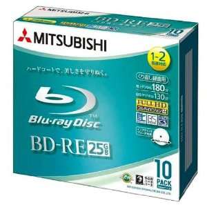  MITSUBISHI Blu ray BD RE Rewritable Disc 10 Pack   25GB 2x 