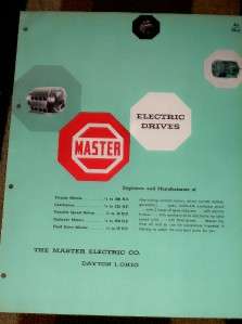 Vtg Master Electric Co Catalog Motors/Gearmotors/Drives  
