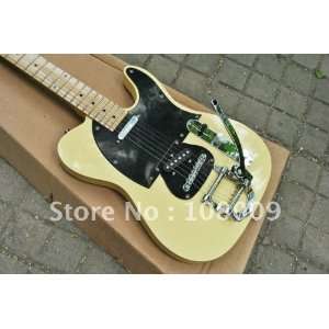   guitar cream color with bigsby tremolo electric guitar Musical