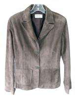 Sharis Place Womens Brown Suede Jacket, Size 8  