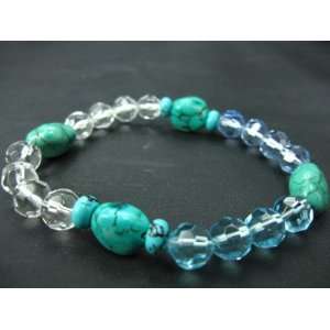   Handmade Crystal Bracelet With Nature Turquoise
