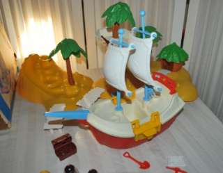   TREASURE ISLAND PIRATE 23pc Set with SHIP Almost COMPLETE  