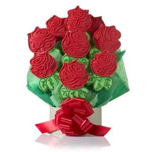 Red Roses Cookie Gift Bouquet, 3  Grocery & Gourmet Food