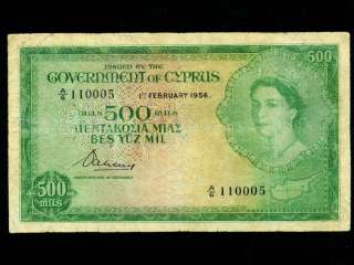 Cyprus:P 34,500 Mils,1956 * Queen Elizabeth II *  