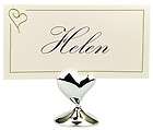 10 Silver Love Heart Wedding or Anniversay Name Card Stand bomboniere 