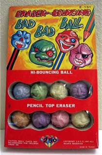 Old Bad Ball Pencil top Eraser Monster Head Display  