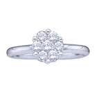 Sea of Diamonds 14k White Gold Diamond Flower Cluster Engagement Ring 
