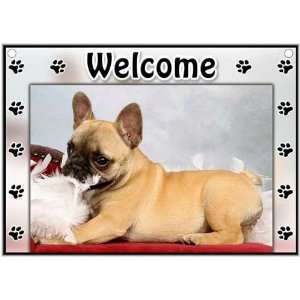  French Bulldog Welcome Sign: Patio, Lawn & Garden