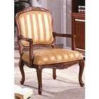 CyberFurnishinginc Burnaby Hand Carved Accent Chair in Antique Oak