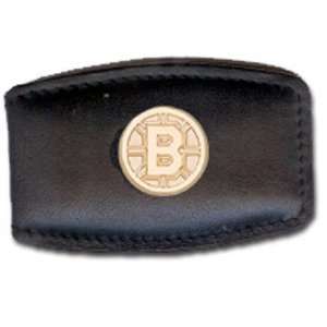  Boston Bruins Gold Plated Leather Money Clip: Sports 